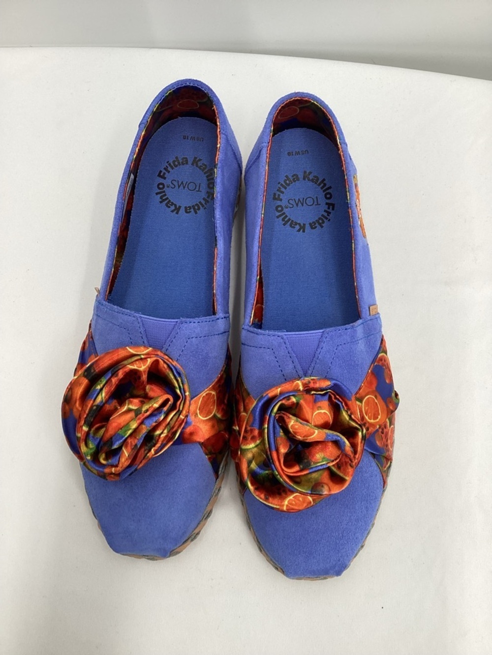 Toms Frida Kahlo Alpargata Slip-On Flats with Fruit Embroidered &Fruit Rosette - Picture 3 of 12